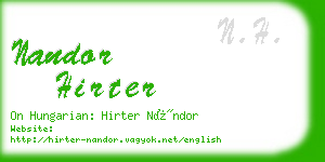 nandor hirter business card